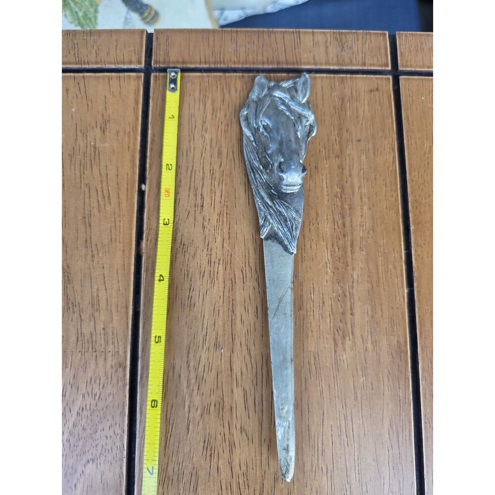 Vintage 1982 Wilton Pewter Horse Head Letter Opener Equestrian Desk Accessory